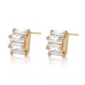 Stacked Baguette Stud