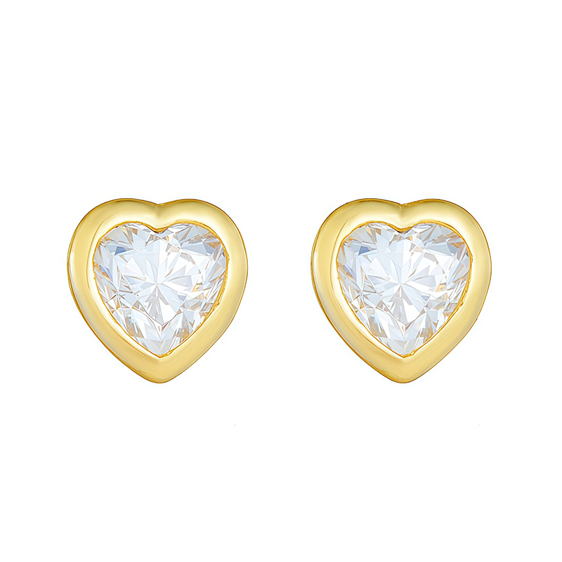 Heart Bezel Stud